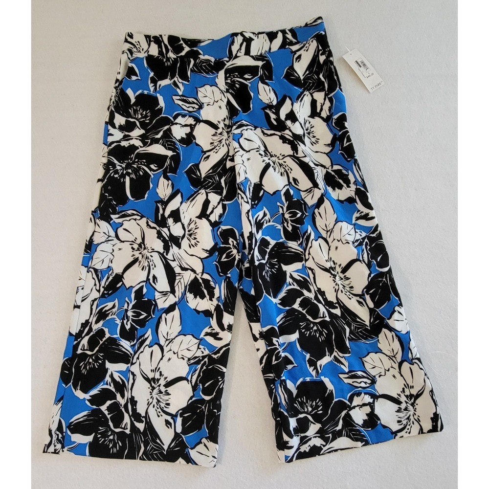 77 Park Tropical Floral Wide-Leg‎ Pants NWT Size L
